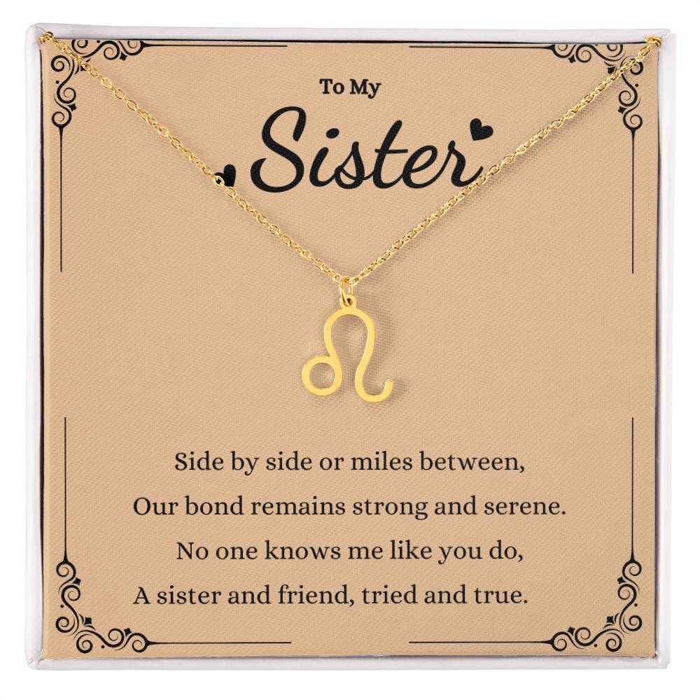 Zodiac Name Necklace for Sisters - Personalized Gift Idea -