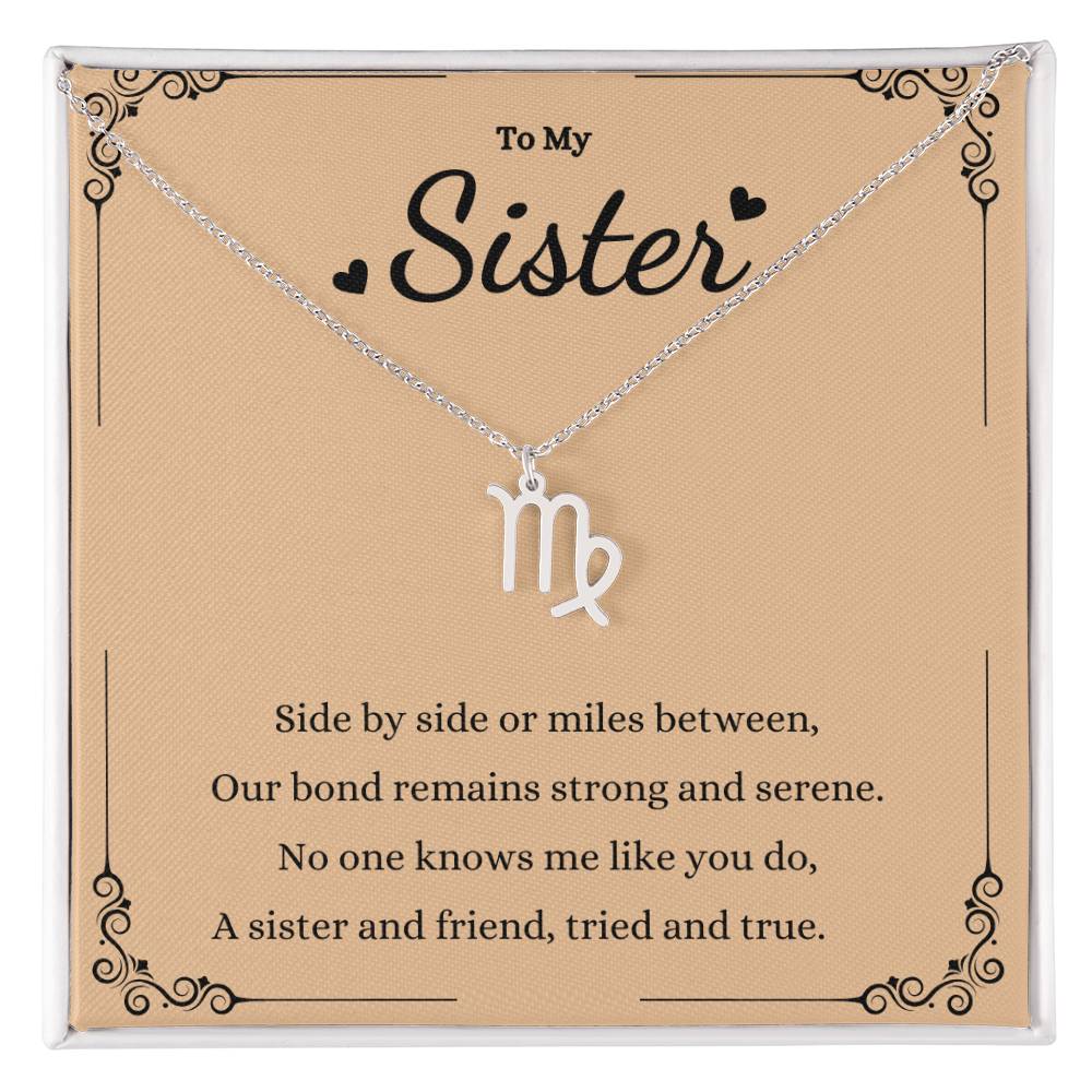 Zodiac Name Necklace for Sisters - Personalized Gift Idea -