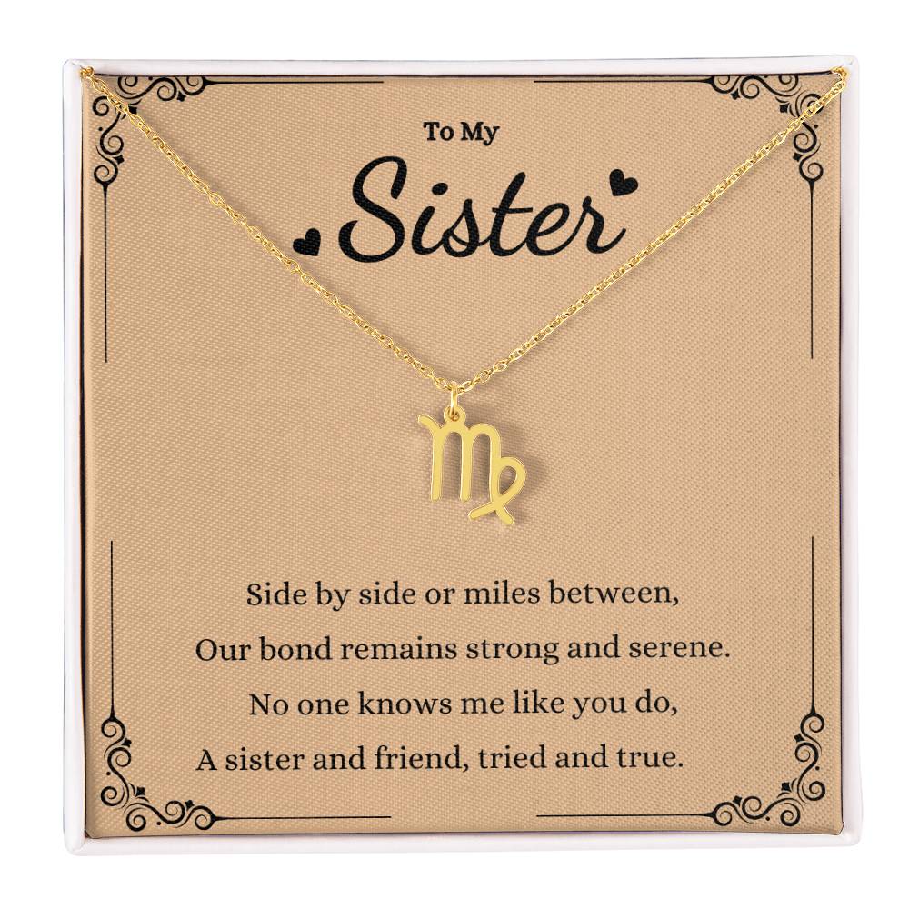 Zodiac Name Necklace for Sisters - Personalized Gift Idea -