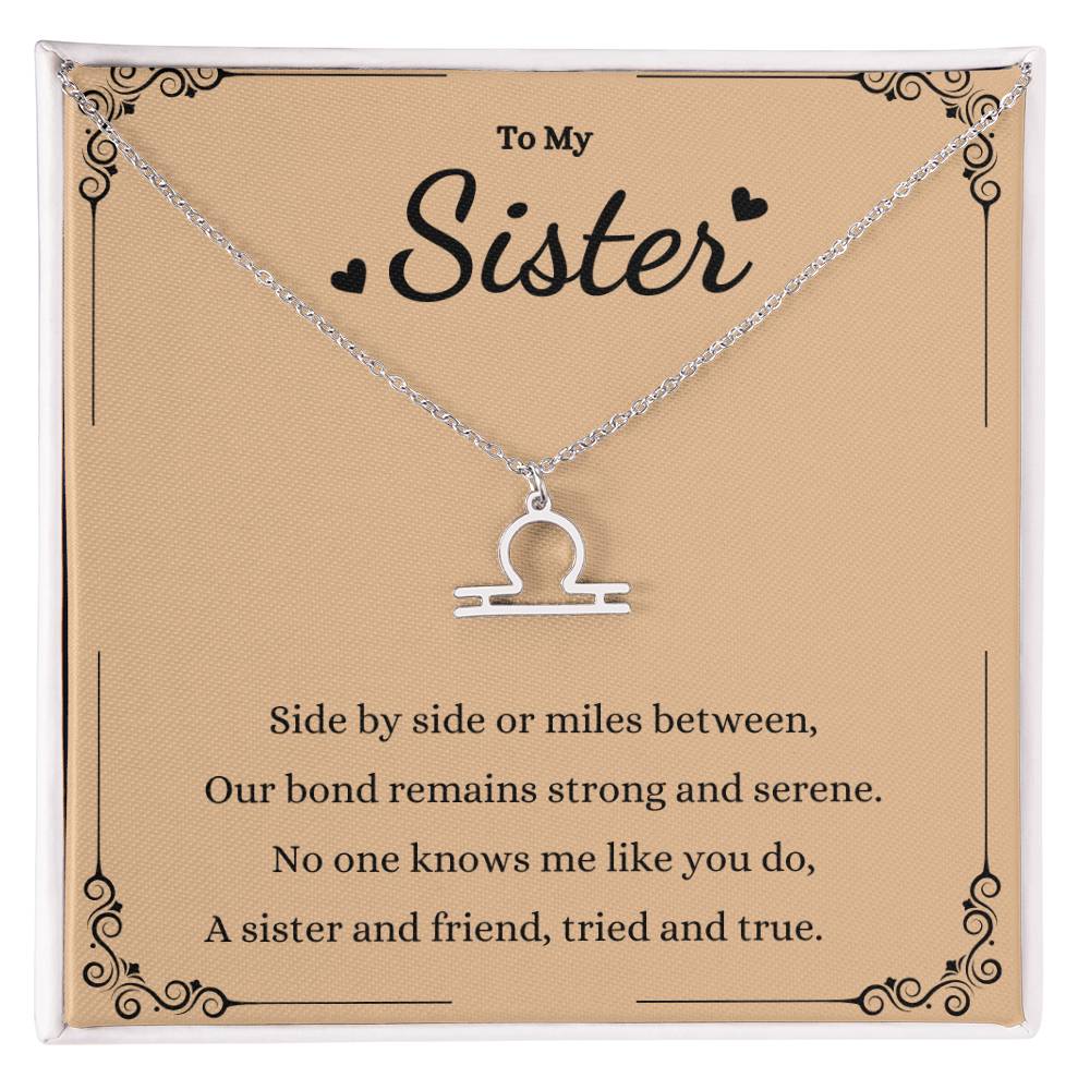 Zodiac Name Necklace for Sisters - Personalized Gift Idea -