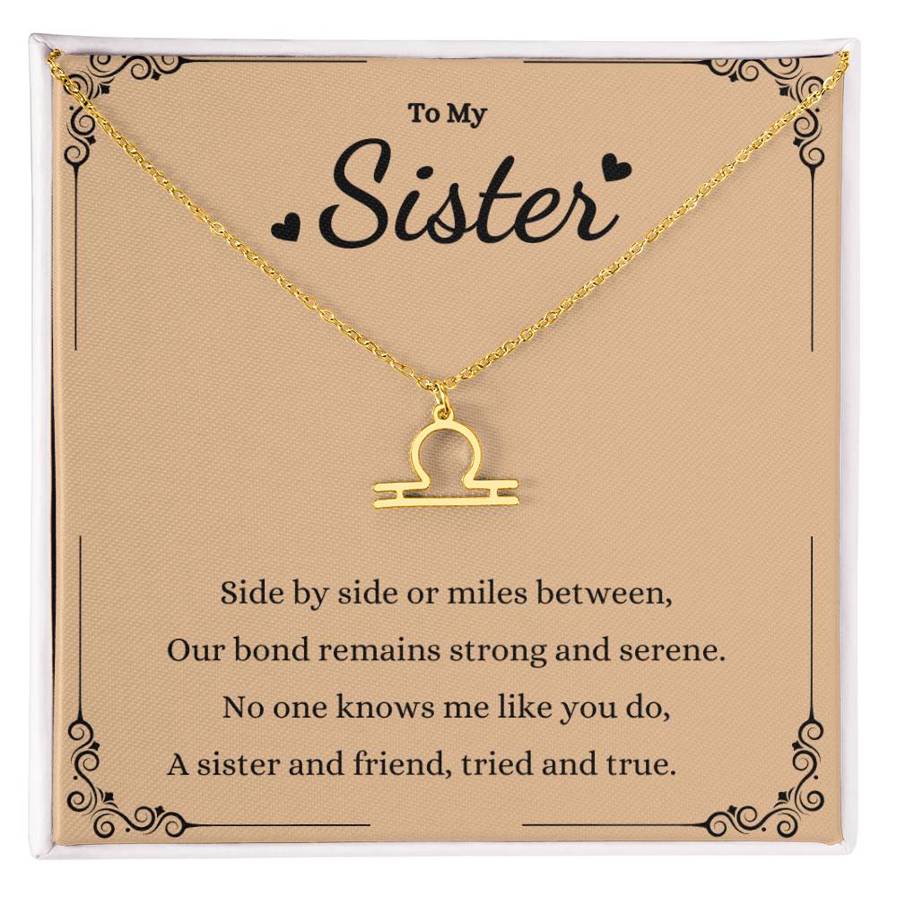 Zodiac Name Necklace for Sisters - Personalized Gift Idea -