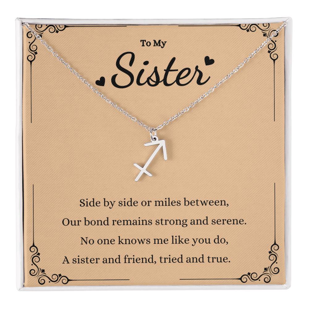 Zodiac Name Necklace for Sisters - Personalized Gift Idea -