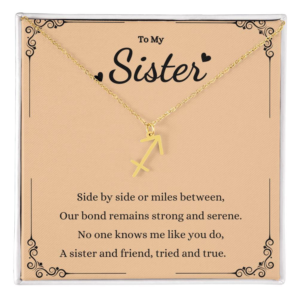 Zodiac Name Necklace for Sisters - Personalized Gift Idea -