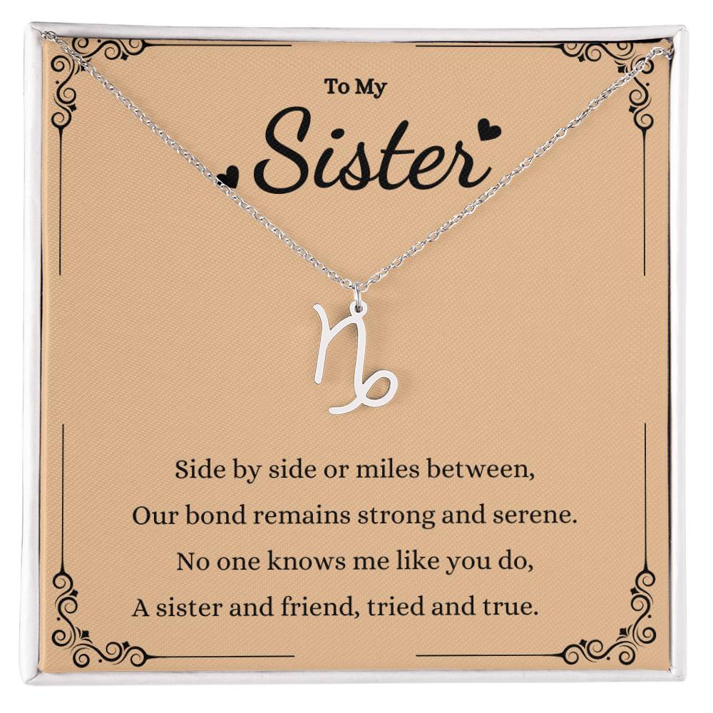 Zodiac Name Necklace for Sisters - Personalized Gift Idea -