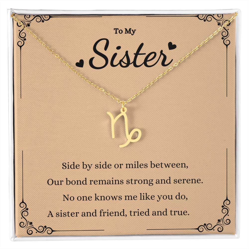 Zodiac Name Necklace for Sisters - Personalized Gift Idea -