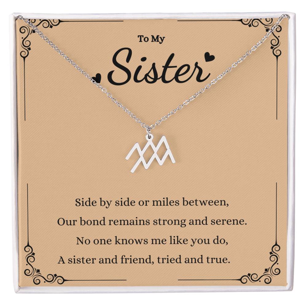 Zodiac Name Necklace for Sisters - Personalized Gift Idea -