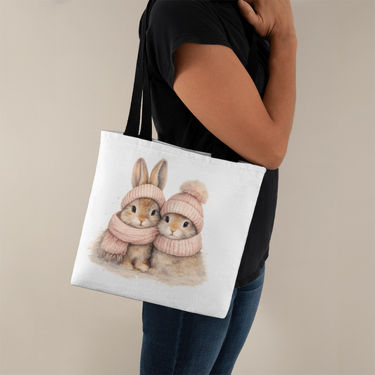 Two Bunnies Classic Tote Bag - Double-Sided Printed Design