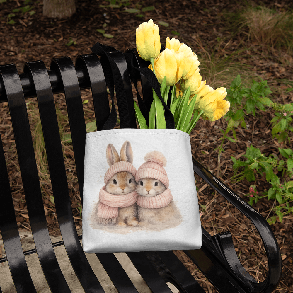 Two Bunnies Classic Tote Bag - Double-Sided Printed Design