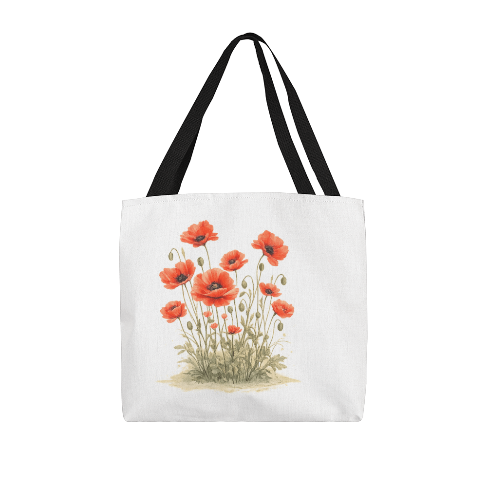 Red Poppies Classic Tote Bag - Double-Sided Printed Design