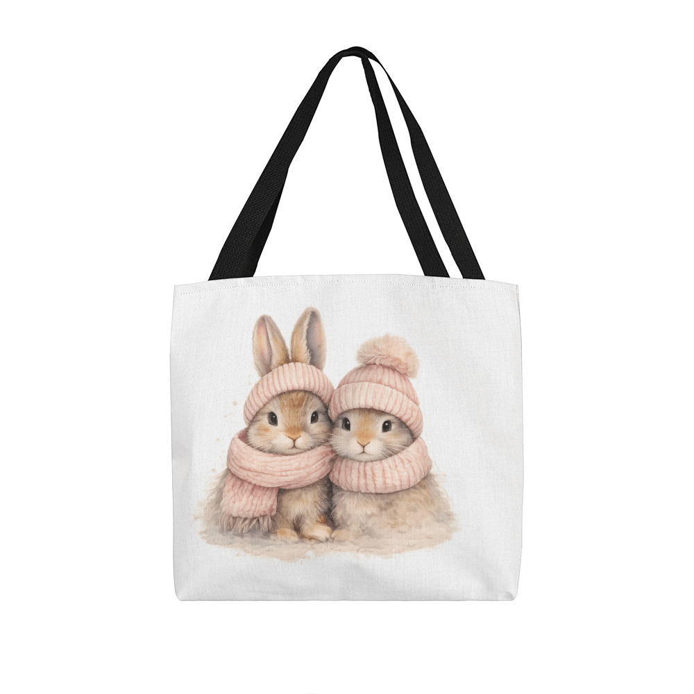 Two Bunnies Classic Tote Bag - Double-Sided Printed Design