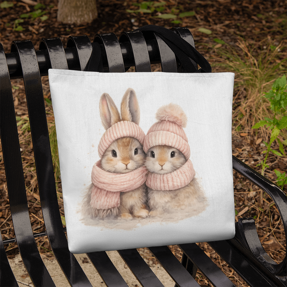 Two Bunnies Classic Tote Bag - Double-Sided Printed Design
