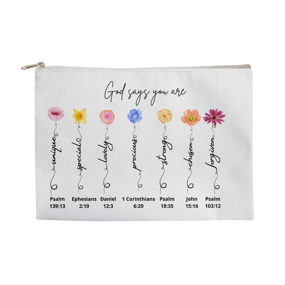 God Says You Are Large Zippered Pouch - Faith-Based Gift