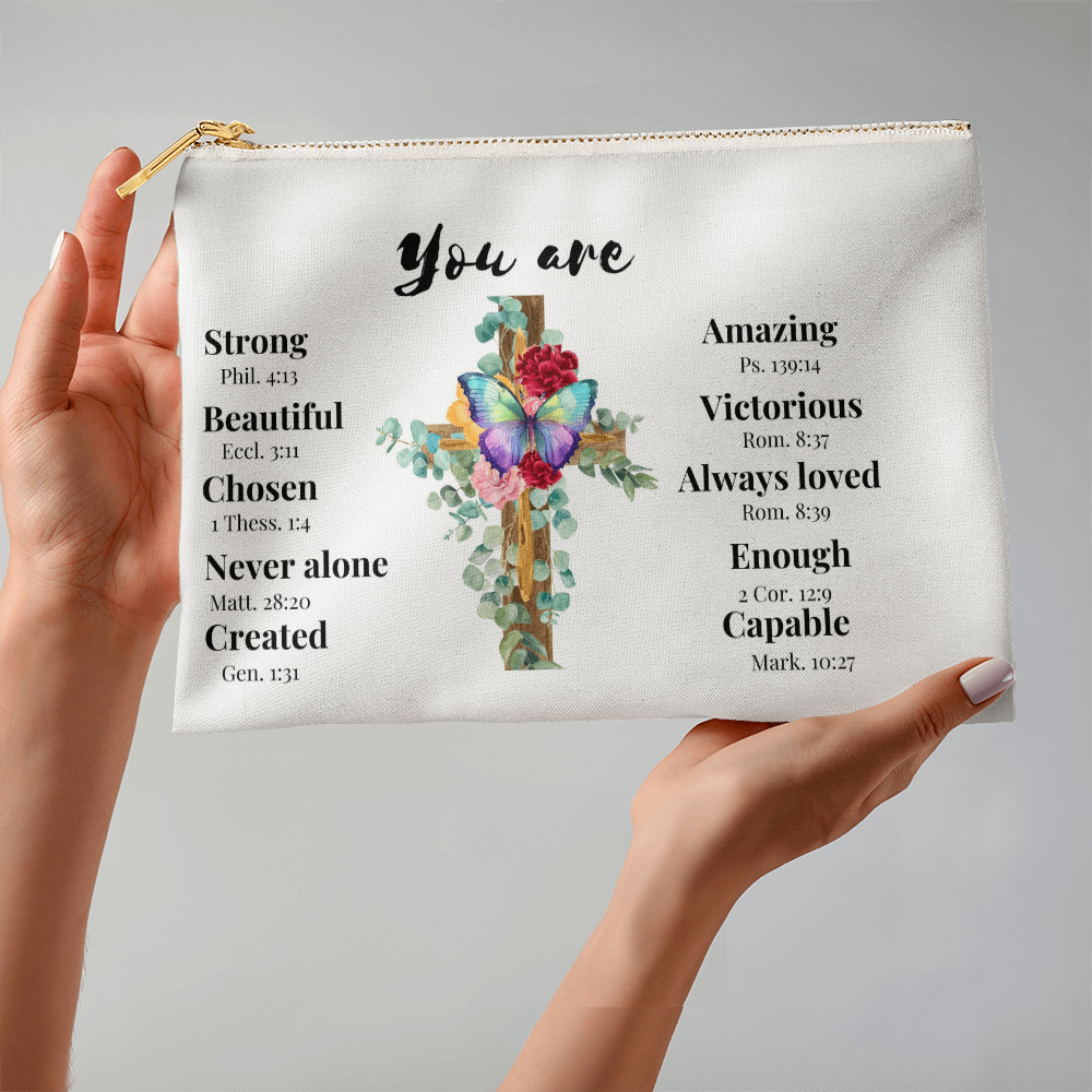 You Are Inspirational Large Zippered Pouch - Double-Sided Print