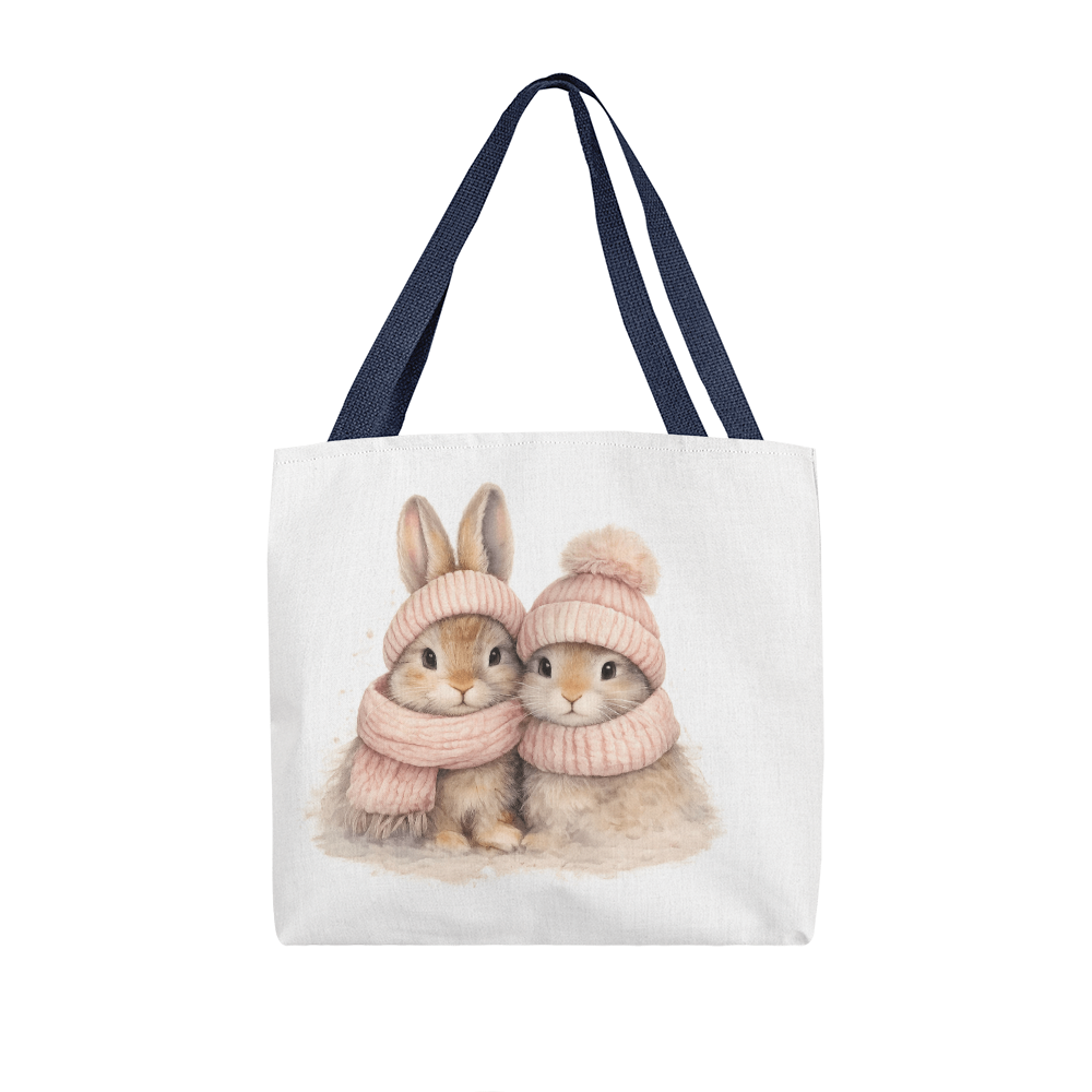 Two Bunnies Classic Tote Bag - Double-Sided Printed Design