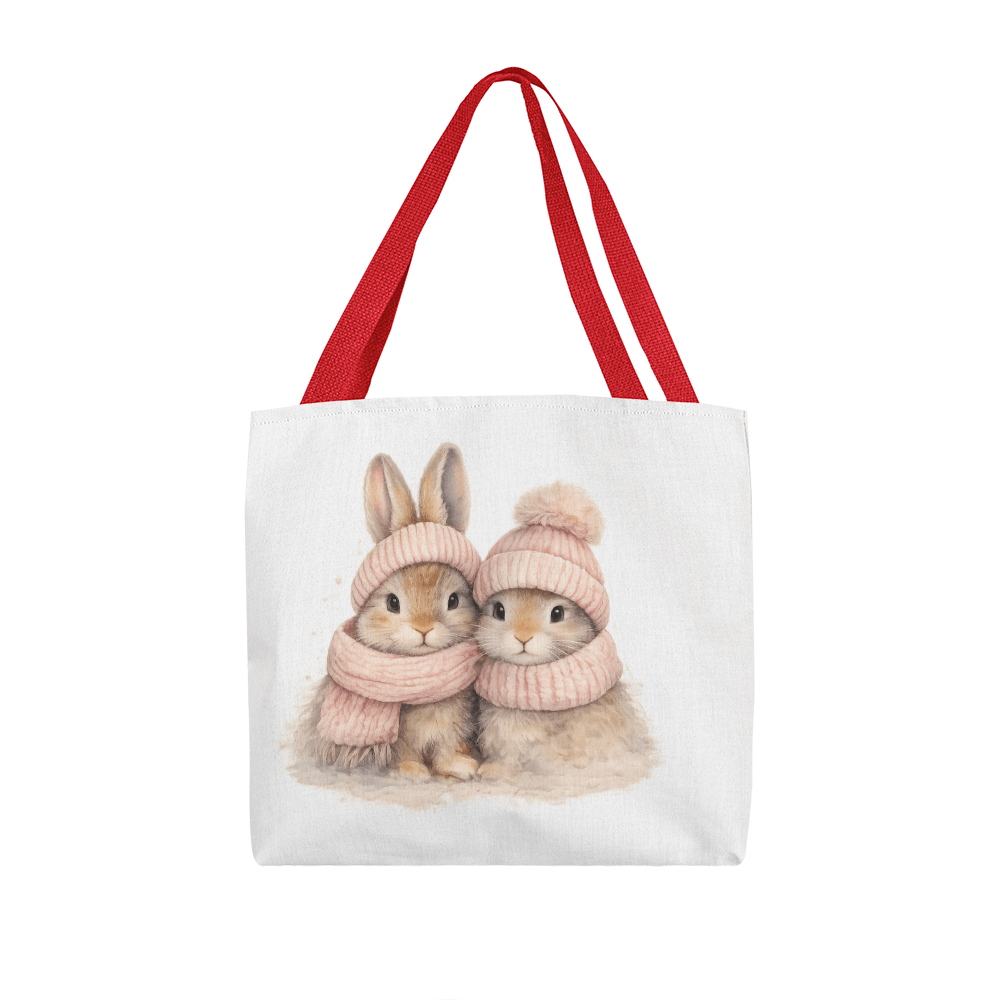 Two Bunnies Classic Tote Bag - Double-Sided Printed Design