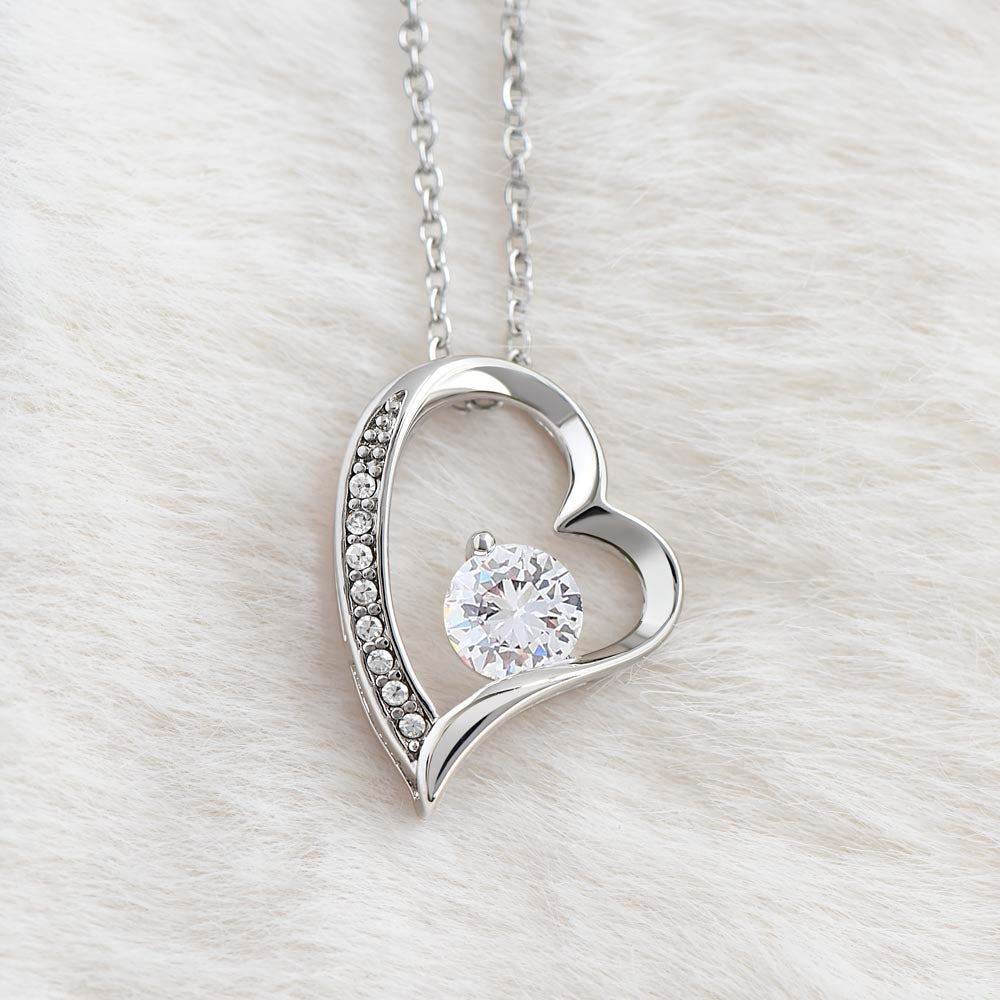 To My Loving Mom – Forever Love Crystal Heart Necklace