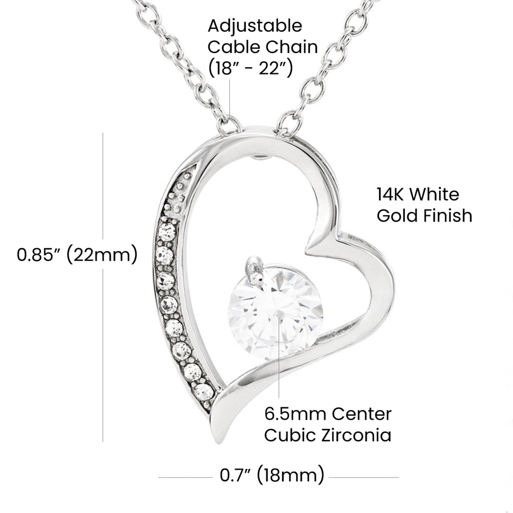 To My Loving Mom – Forever Love Crystal Heart Necklace