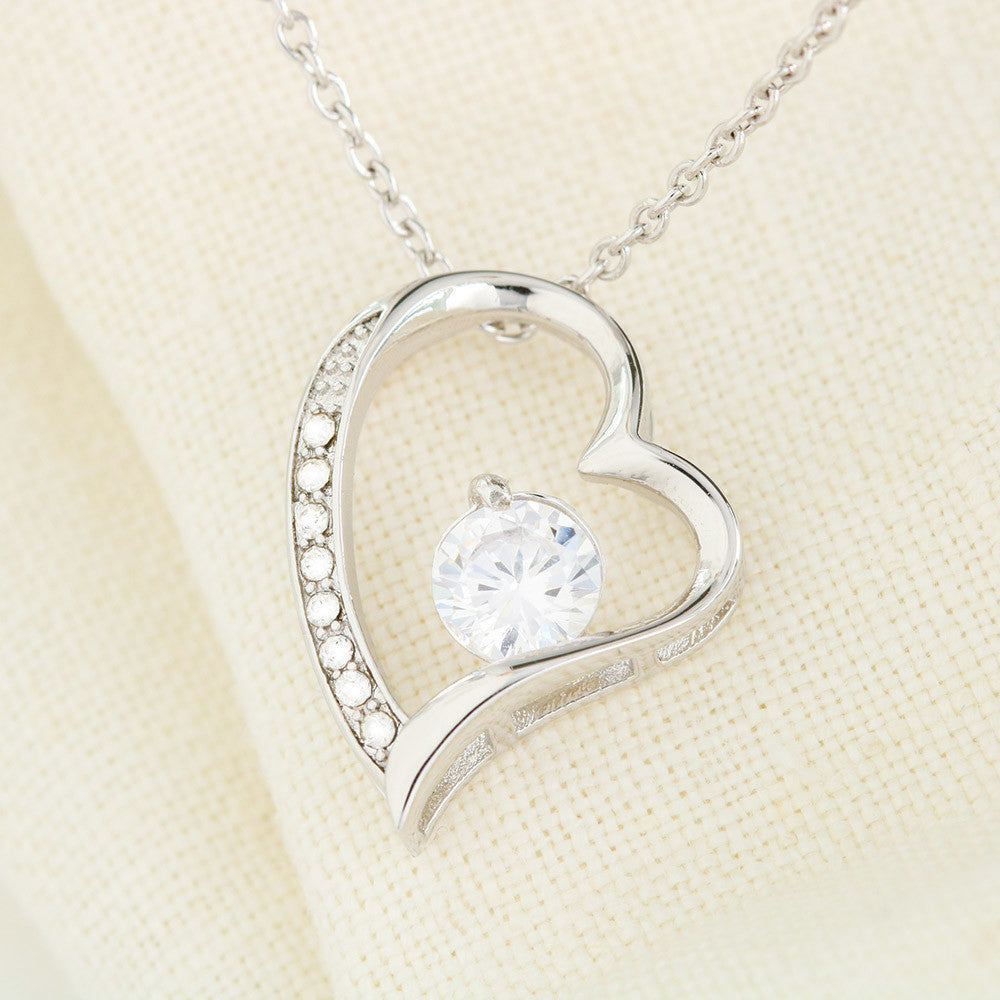 To My Badass Daughter Forever Love Crystal Heart Necklace
