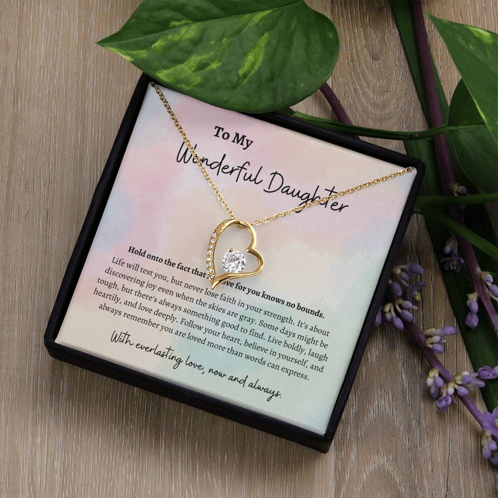 To My Wonderful Daughter: Forever Love Necklace