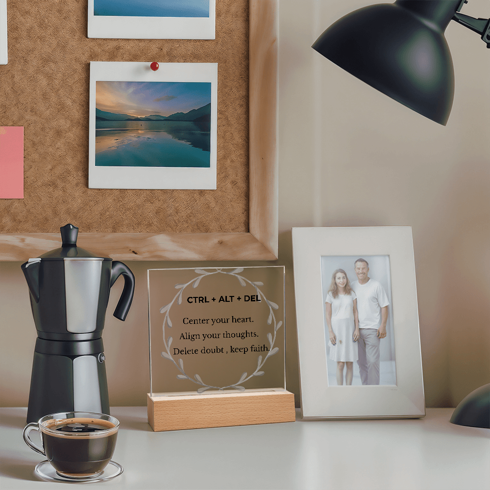 CTRL + ALT + DEL Printed Acrylic Plaque – Motivational Desk Décor