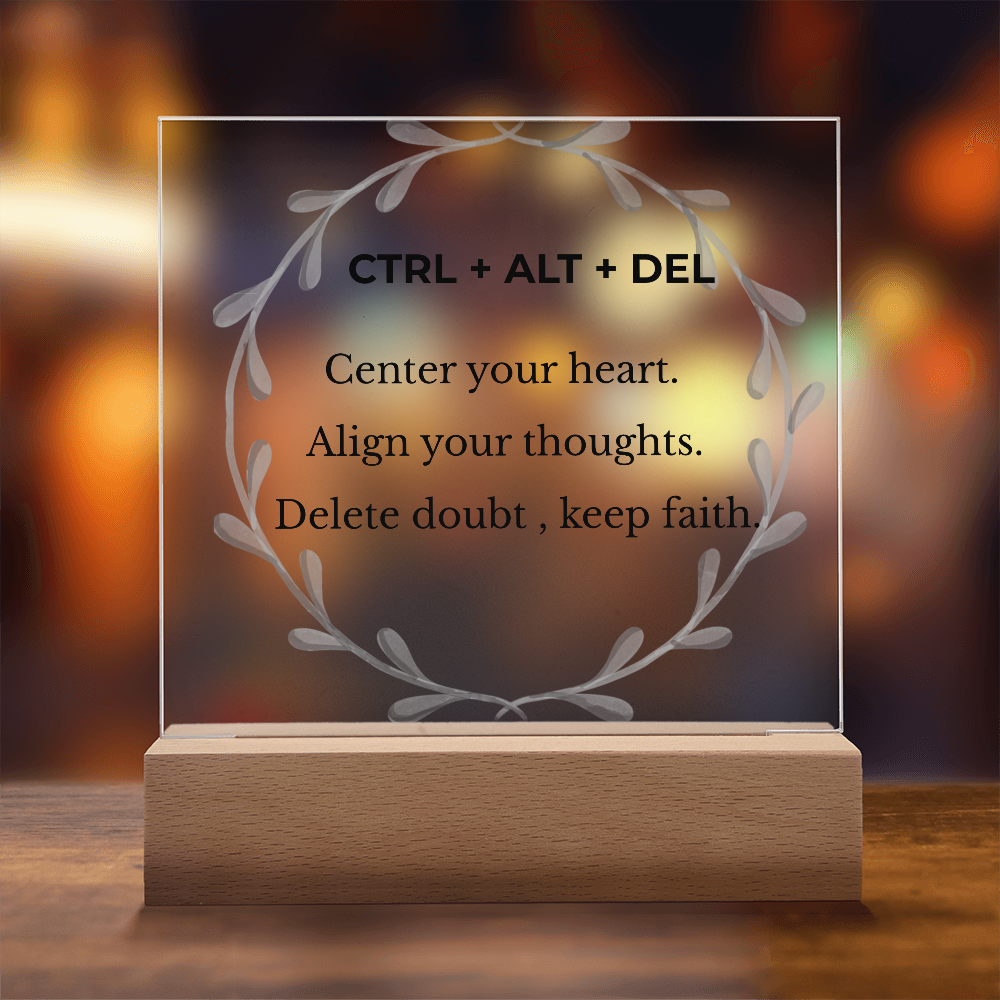 CTRL + ALT + DEL Printed Acrylic Plaque – Motivational Desk Décor