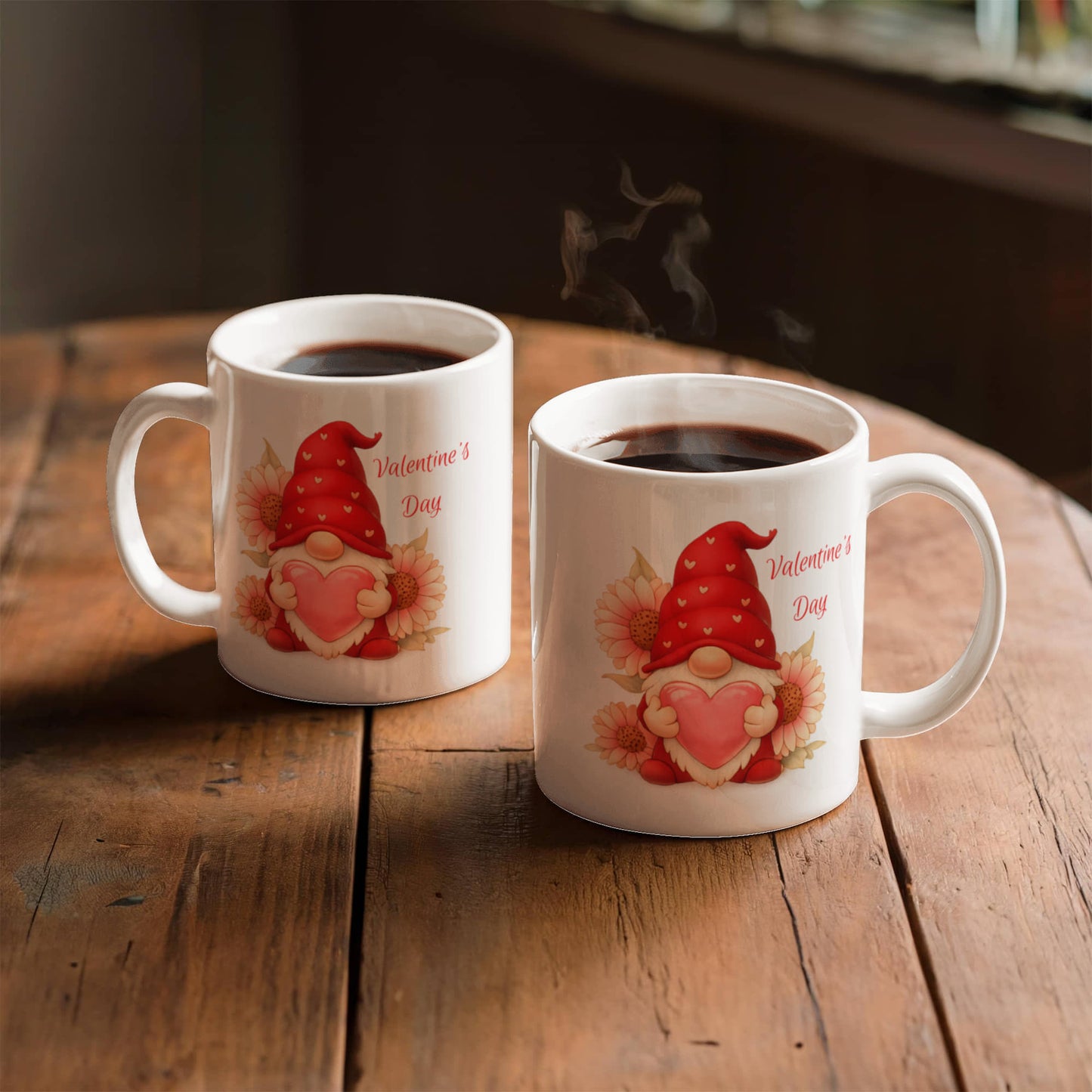 Valentine Gnome Mug – Cute Heart Gnome Cup