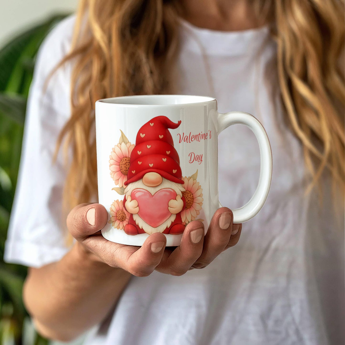 Valentine Gnome Mug – Cute Heart Gnome Cup
