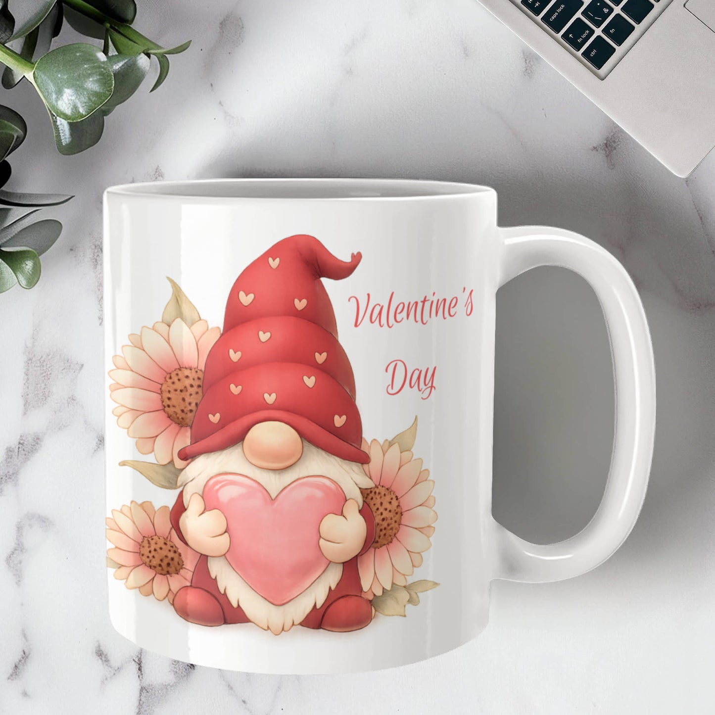 Valentine Gnome Mug – Cute Heart Gnome Cup