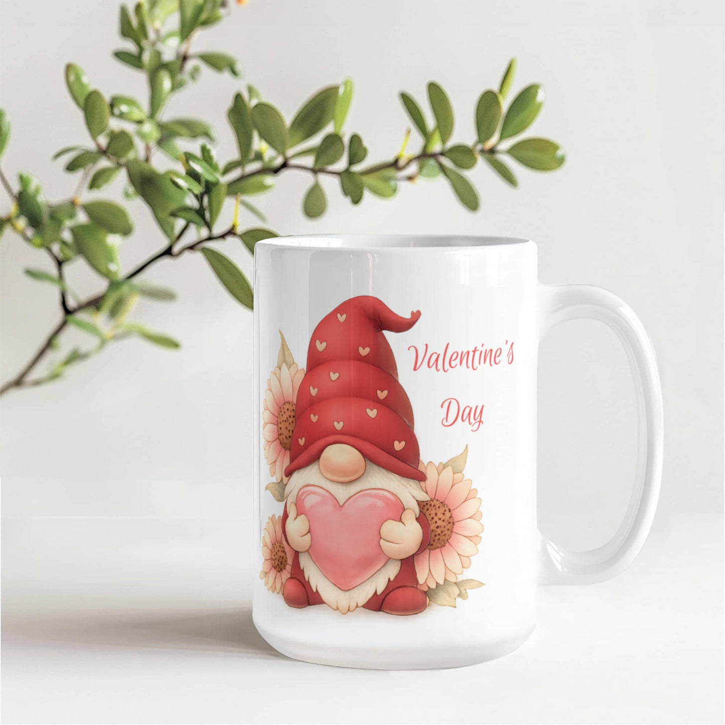 Valentine Gnome Mug – Cute Heart Gnome Cup