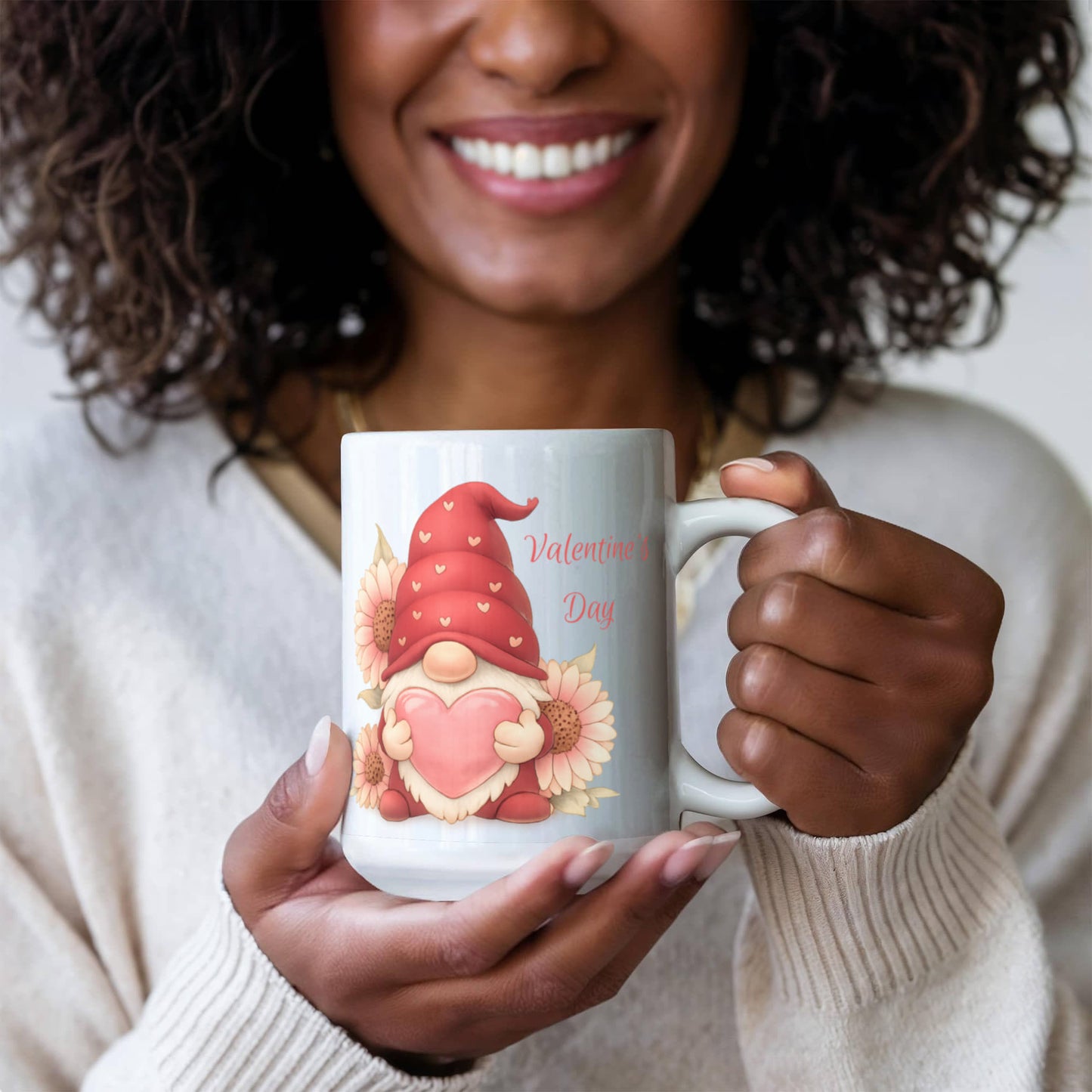 Valentine Gnome Mug – Cute Heart Gnome Cup