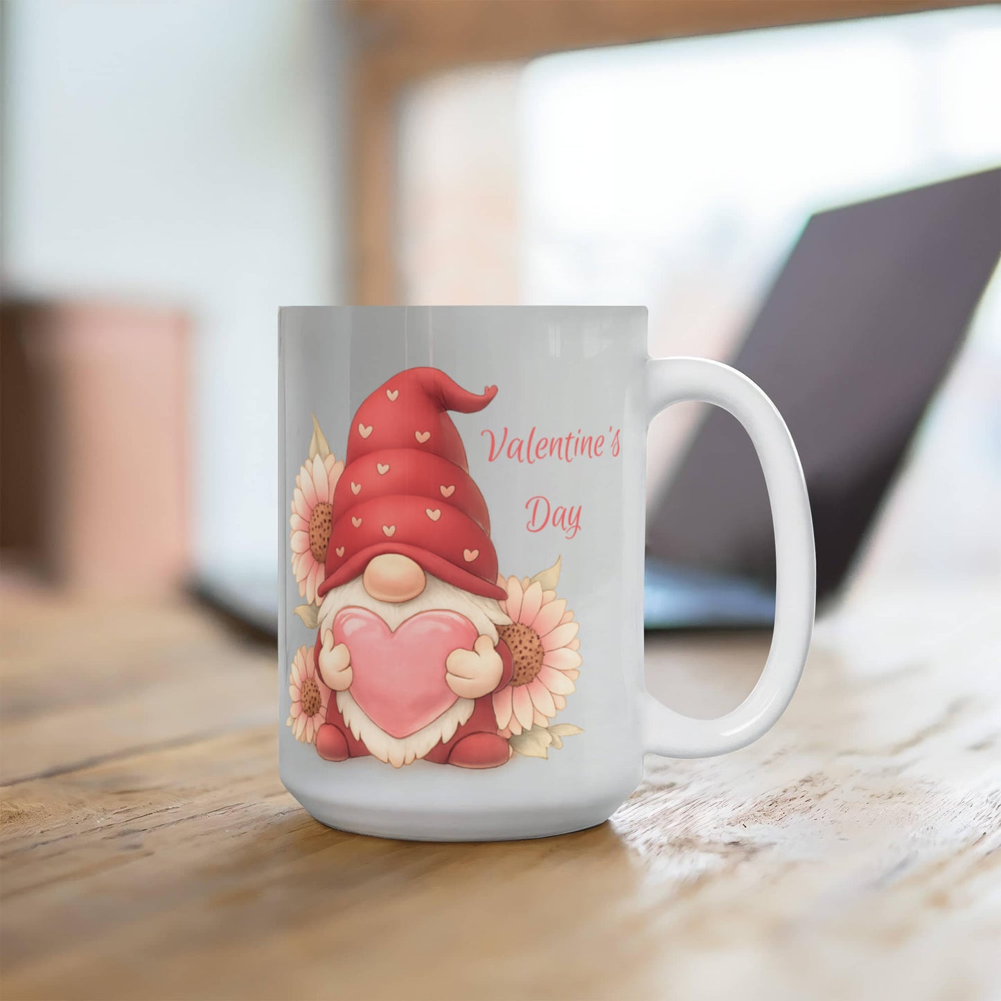 Valentine Gnome Mug – Cute Heart Gnome Cup