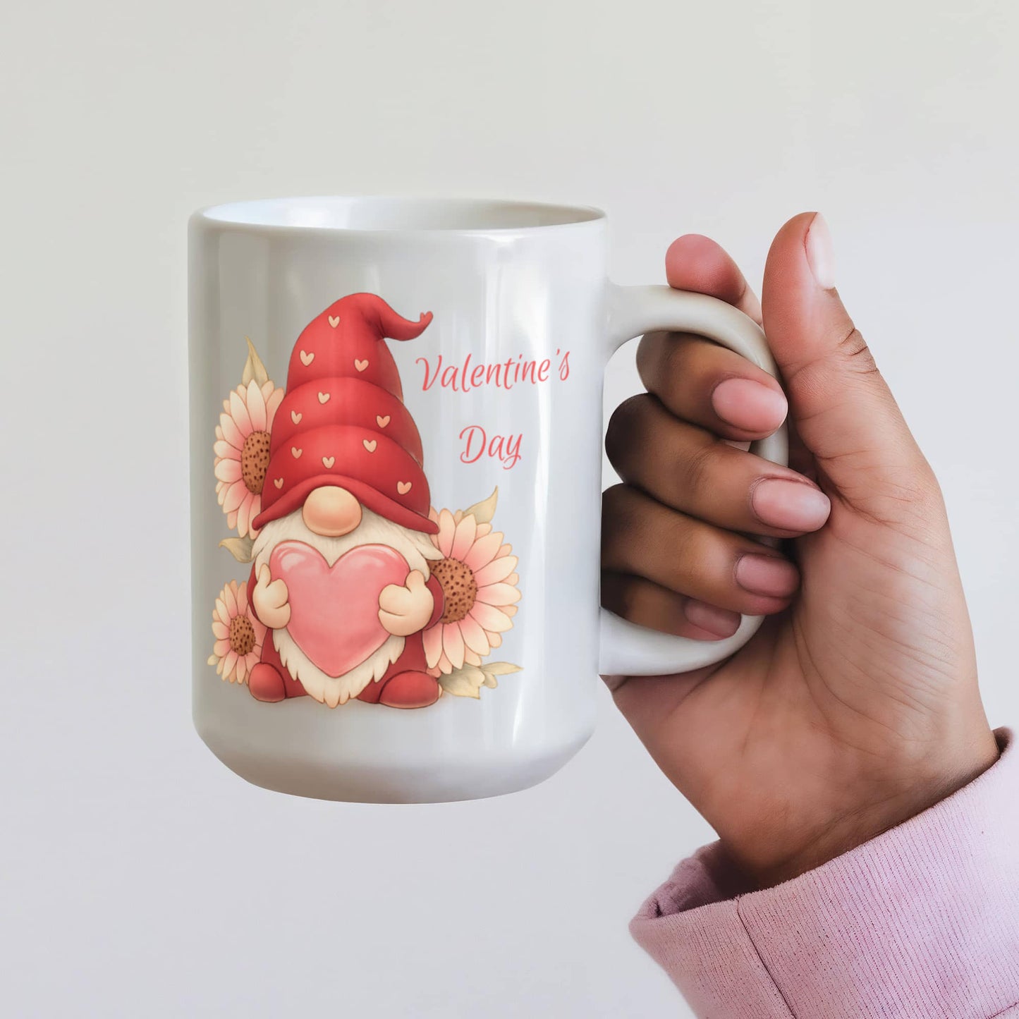 Valentine Gnome Mug – Cute Heart Gnome Cup