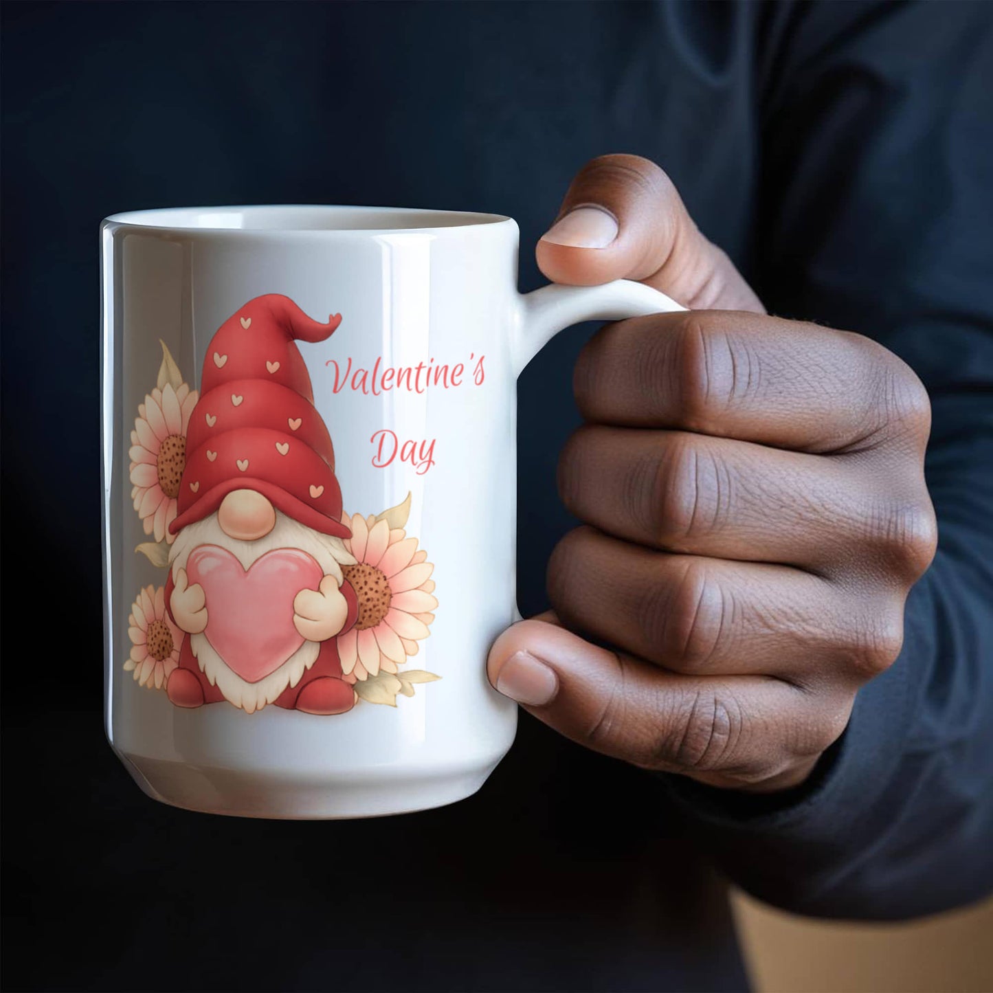 Valentine Gnome Mug – Cute Heart Gnome Cup