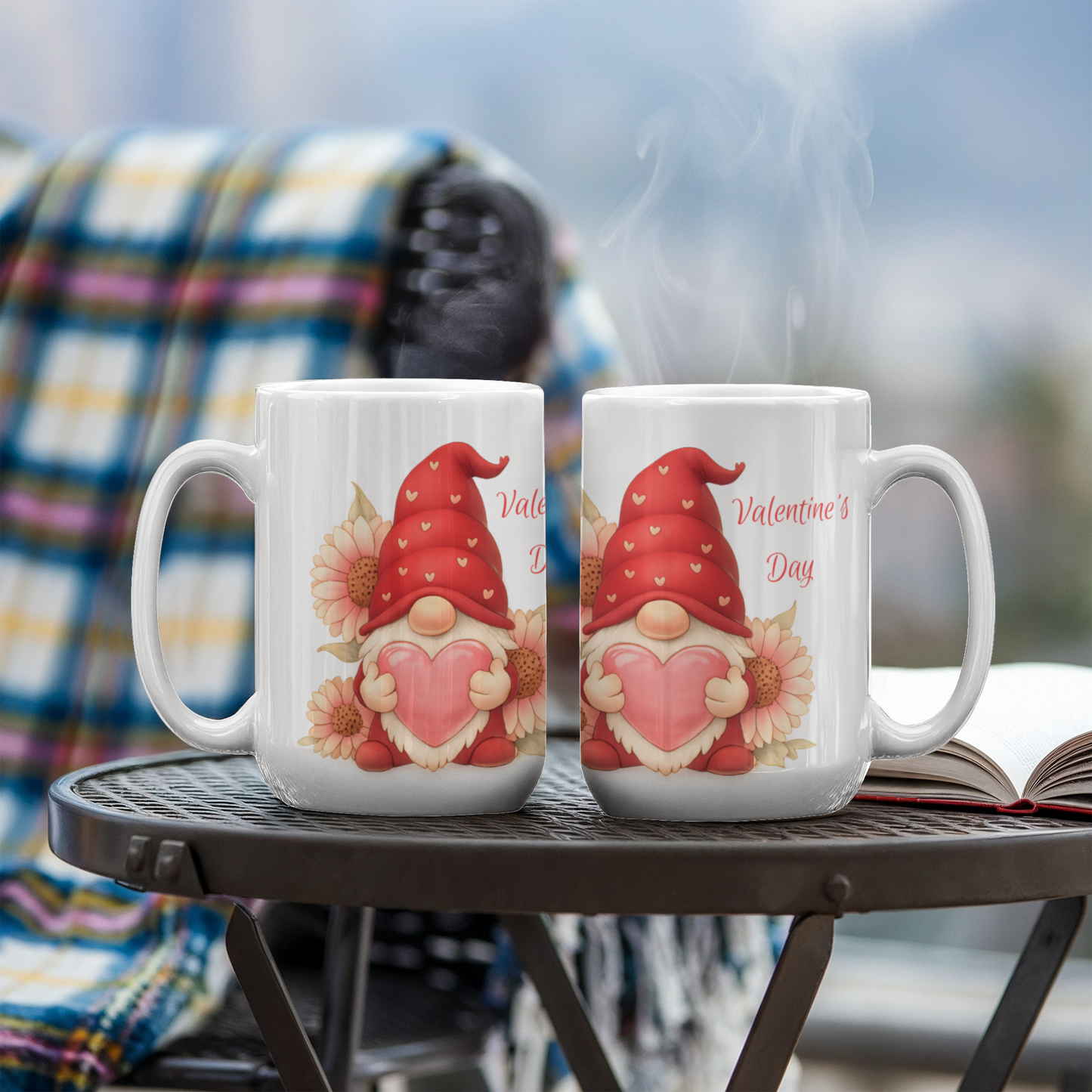 Valentine Gnome Mug – Cute Heart Gnome Cup