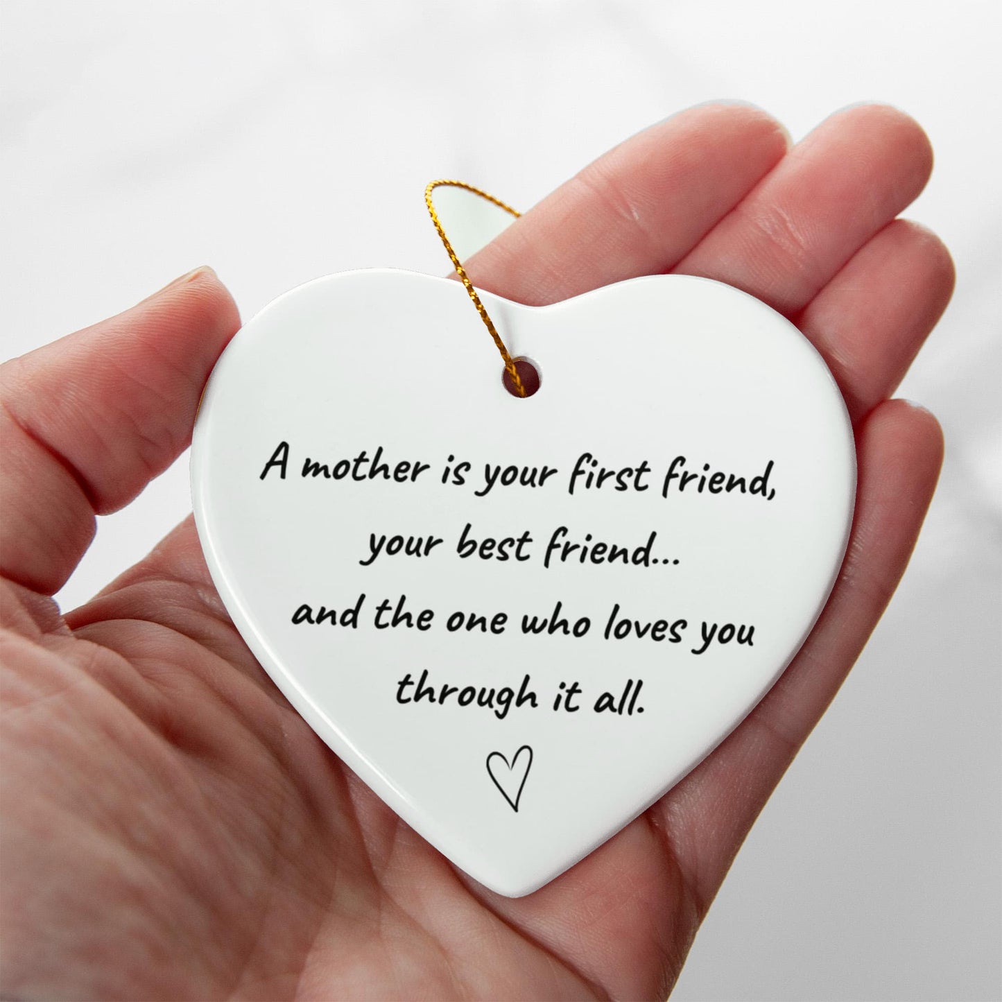 A Mother – Heartfelt Ceramic Heart Ornament Gift for Her