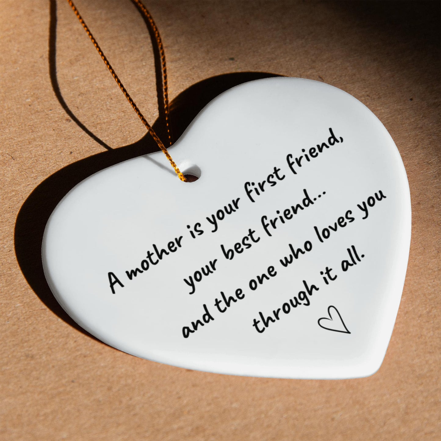 A Mother – Heartfelt Ceramic Heart Ornament Gift for Her
