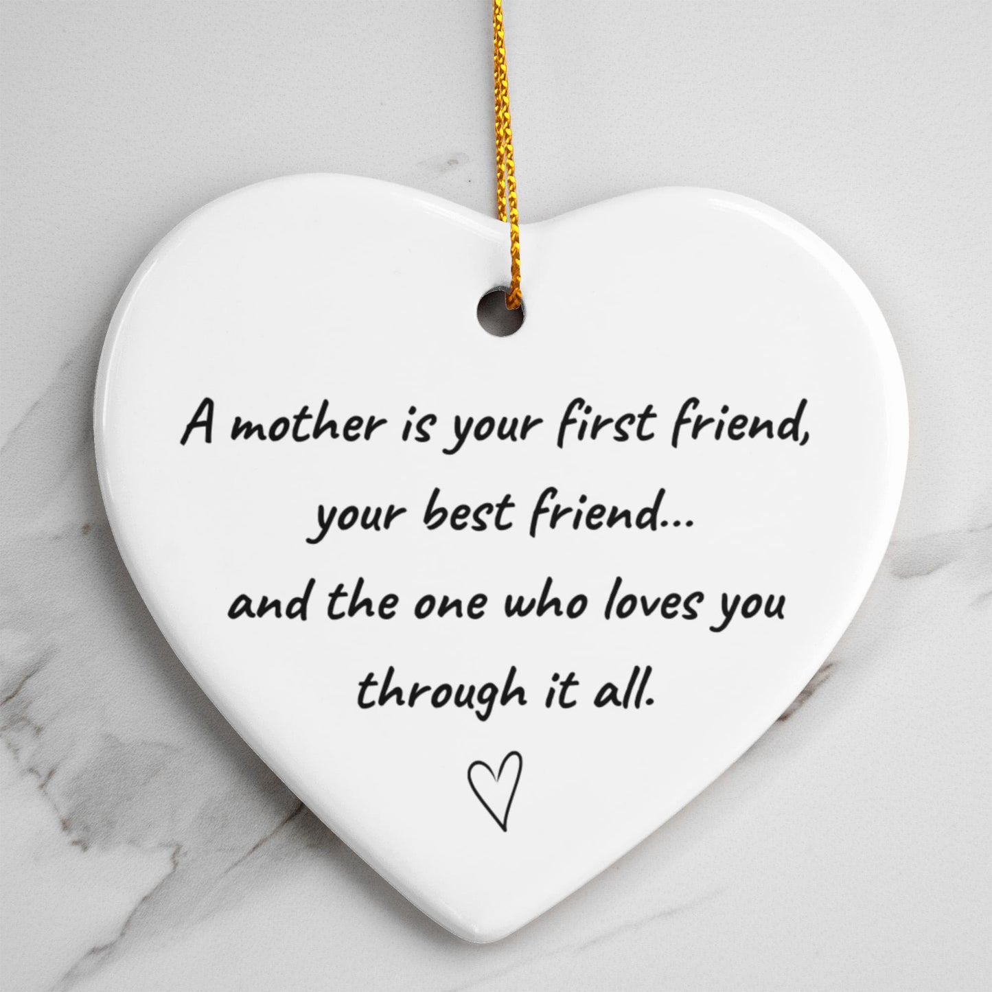 A Mother – Heartfelt Ceramic Heart Ornament Gift for Her