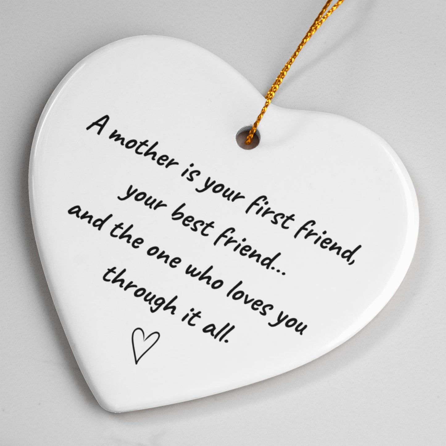 A Mother – Heartfelt Ceramic Heart Ornament Gift for Her