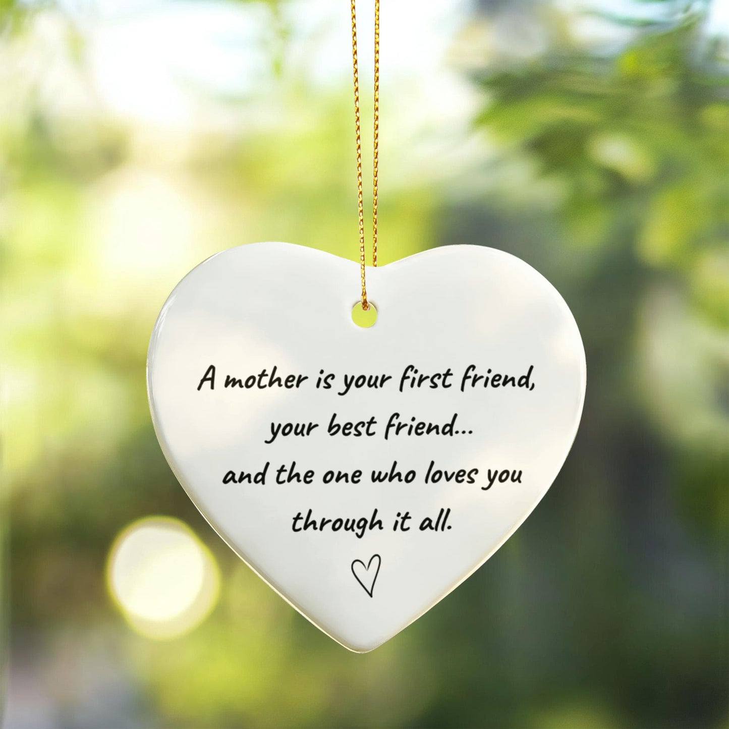 A Mother – Heartfelt Ceramic Heart Ornament Gift for Her