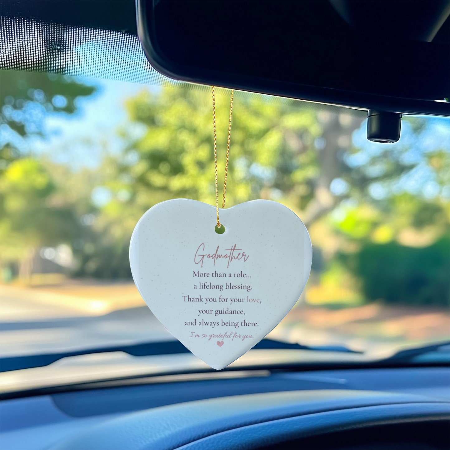 Godmother – Cherished Ceramic Heart Ornament Keepsake Gift