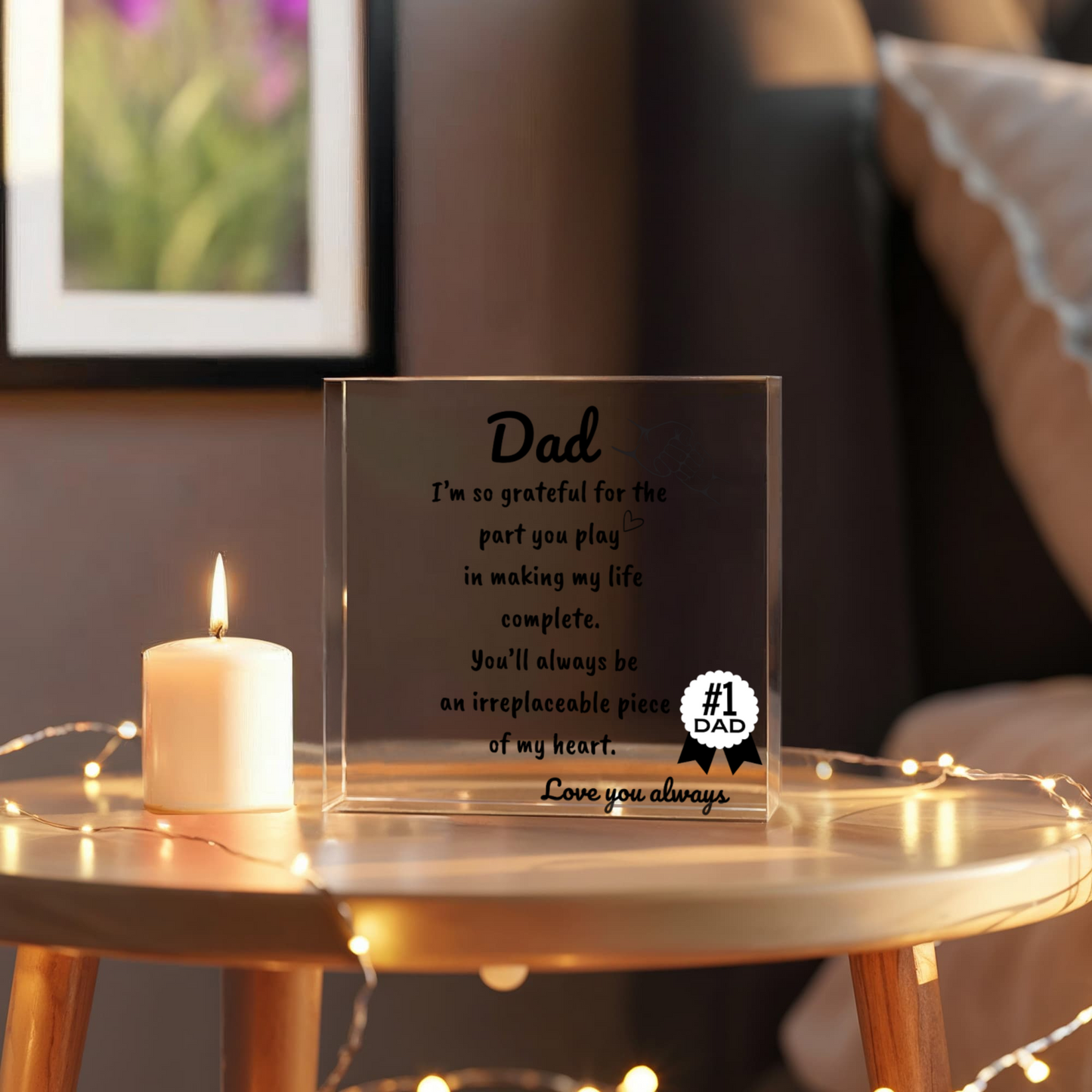 Printed Acrylic Block for Dad – Thoughtful Gift from Son or Daughter