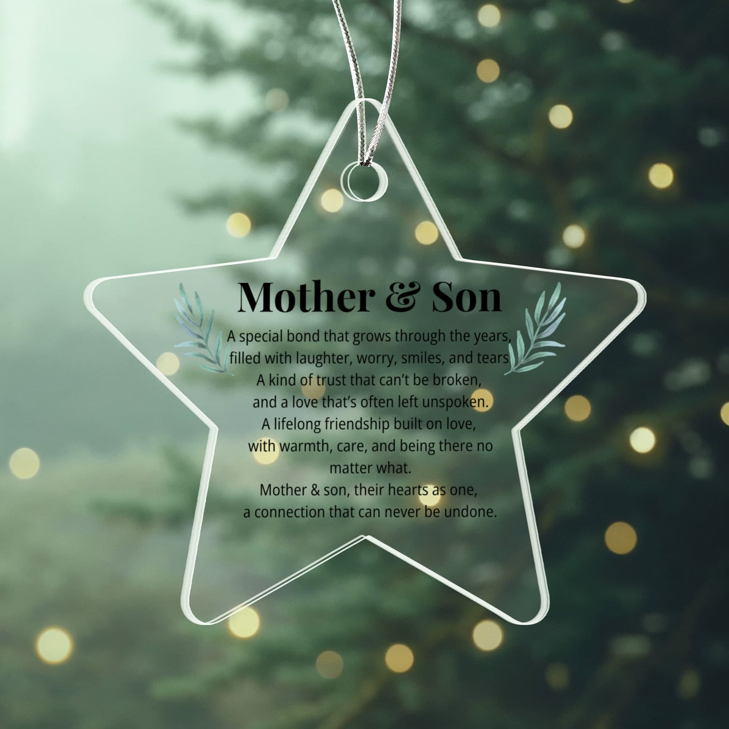 Mother & Son Acrylic Star Ornament – A Keepsake for Every Season