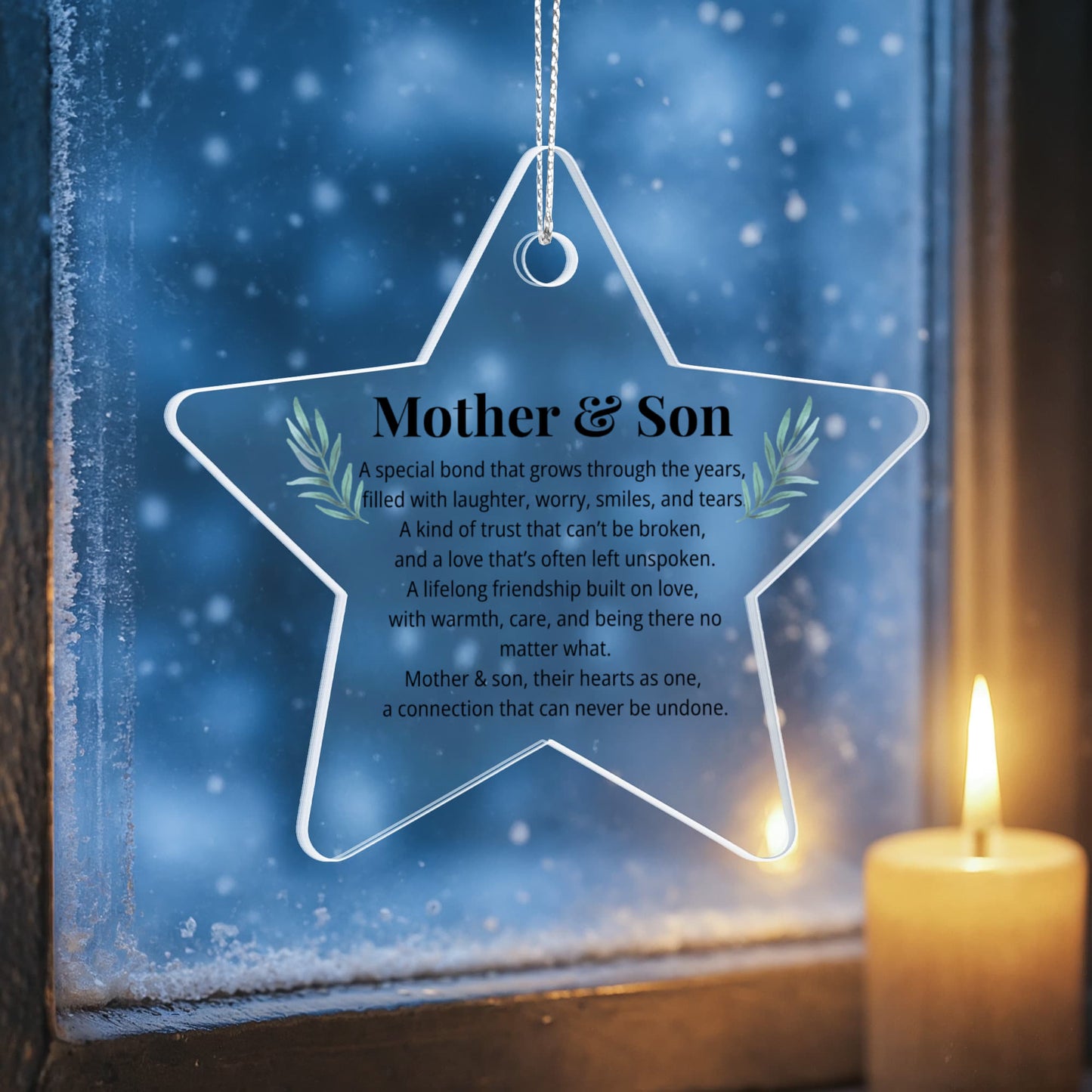 Mother & Son Acrylic Star Ornament – A Keepsake for Every Season