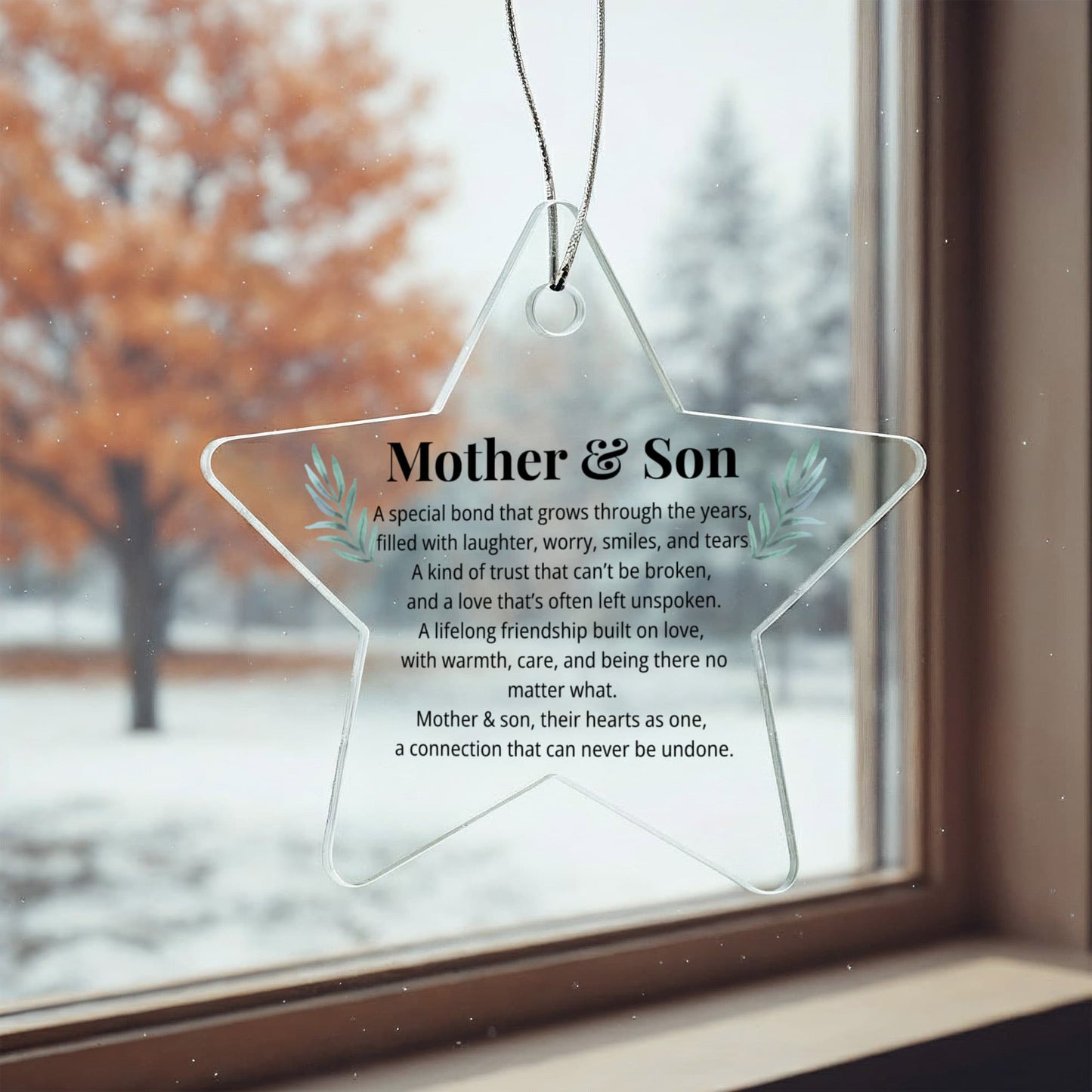 Mother & Son Acrylic Star Ornament – A Keepsake for Every Season