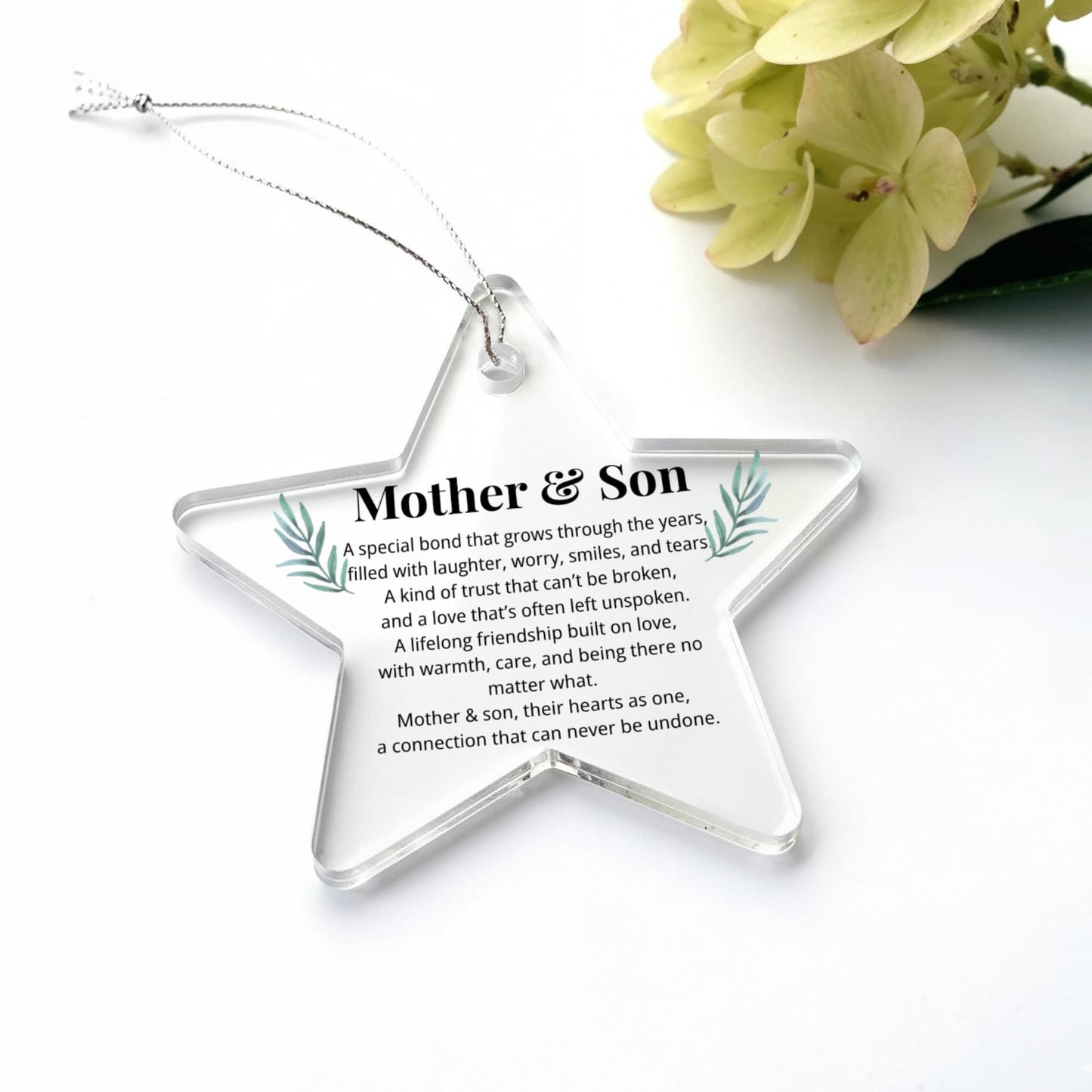 Mother & Son Acrylic Star Ornament – A Keepsake for Every Season