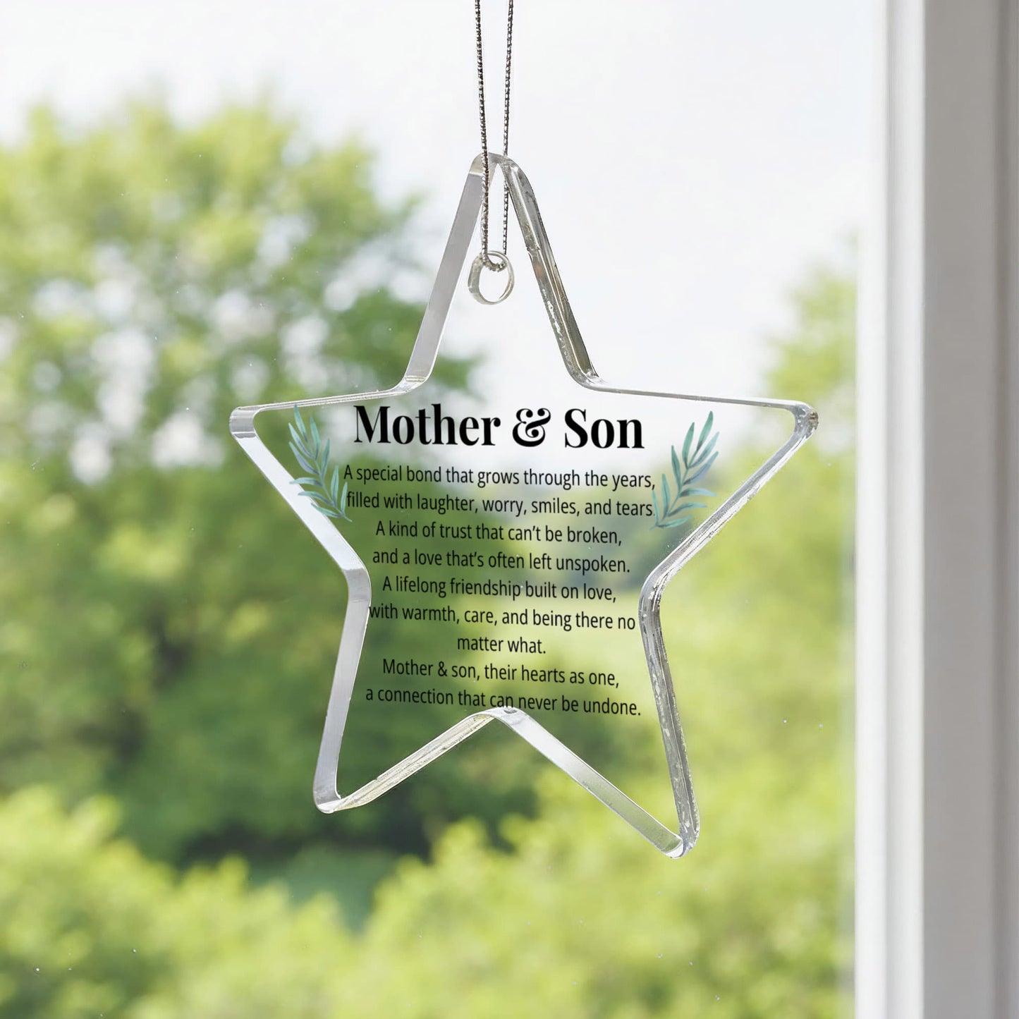 Mother & Son Acrylic Star Ornament – A Keepsake for Every Season