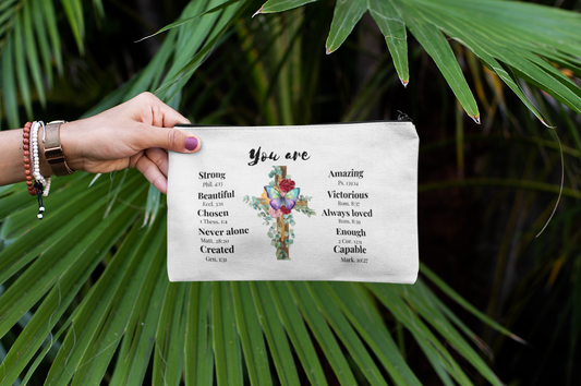 You Are Inspirational Large Zippered Pouch - Double-Sided Print